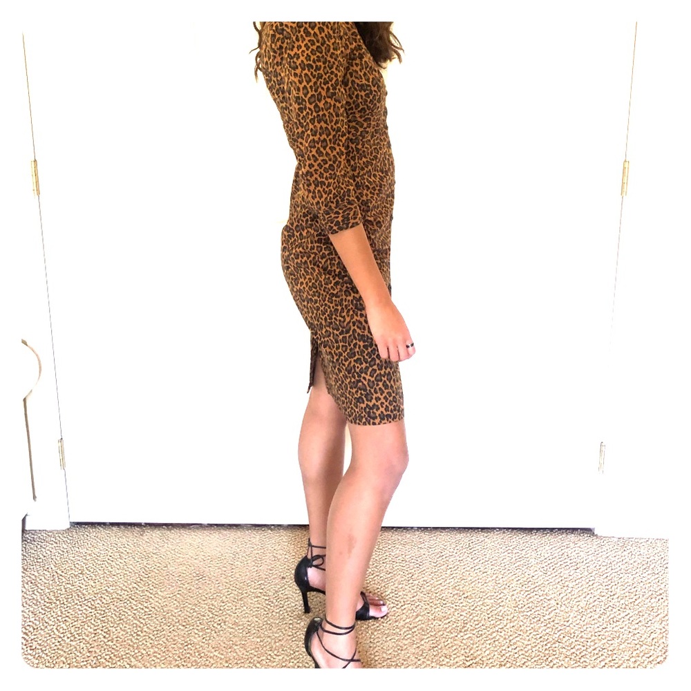 Express leopard print shirt dress sz 4